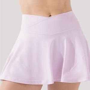 POPFLEX Crisscross Hourglass Twirl Skort with Pockets - Orchid Ice